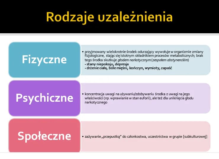 Objawy uzależnienia od narkotyków: fizyczne, psychiczne i behawioralne